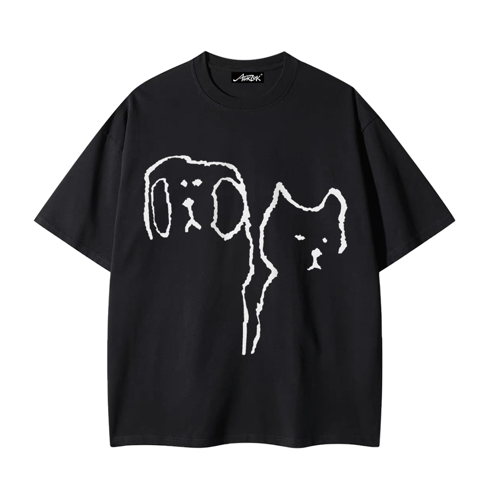 Cat and Dog Print T-Shirt