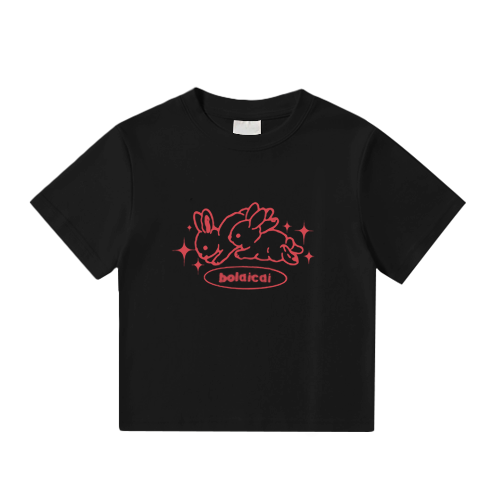 Women's Cartoon White Rabbit T-Shirt