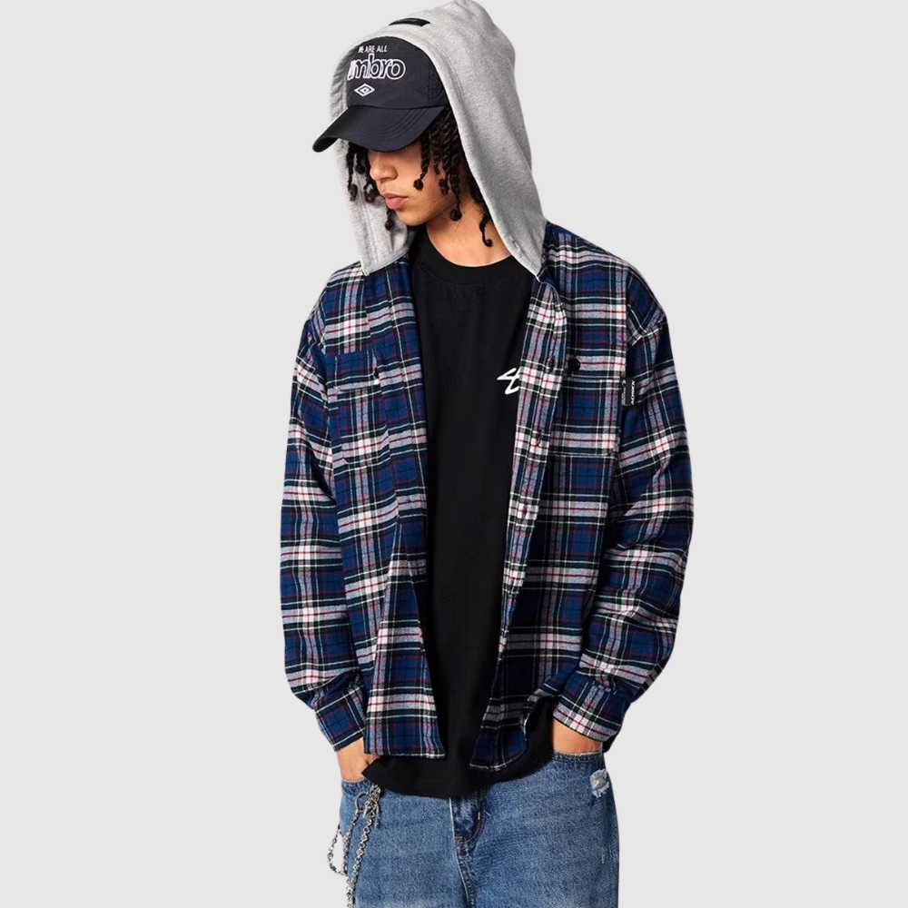 Street Check Hooded Shirt