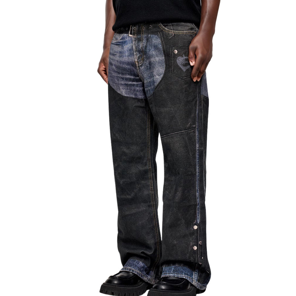 DF | Distressed Coated Digital Printed Jeans