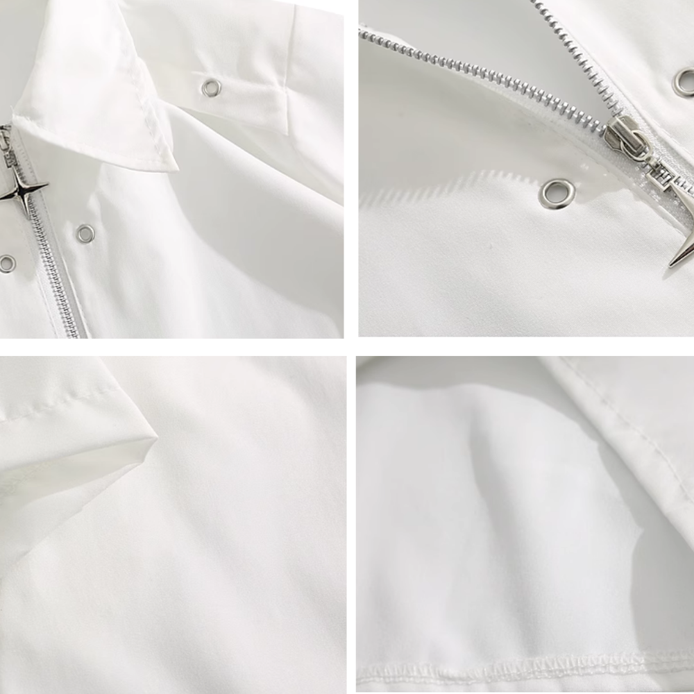 Star Zipped Shoulder Pad Shirt