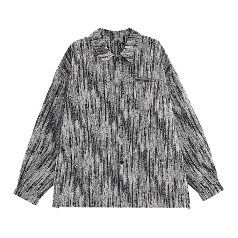 Gradient Textured Tie-Dye Denim Shirt