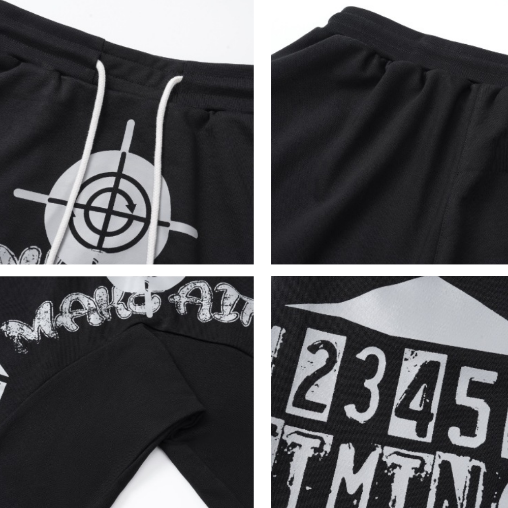 High Street Irregular Rolled Hem Sports Shorts