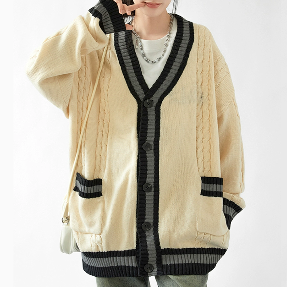 Simple Solid Color Cardigan Sweater