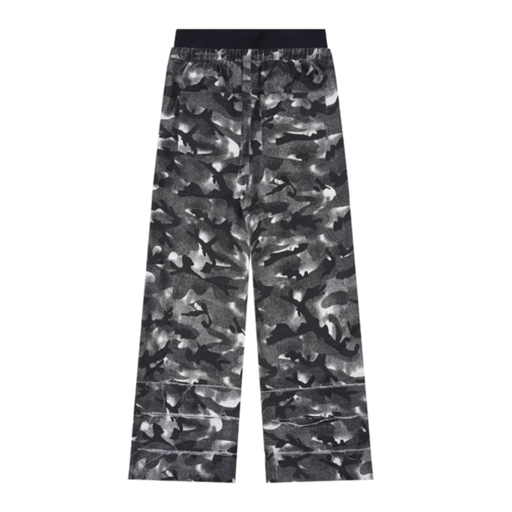 Distressed Camouflage Overalls Sweatpants