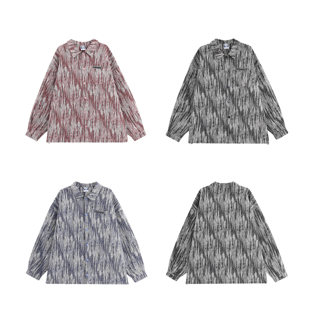 Gradient Textured Tie-Dye Denim Shirt