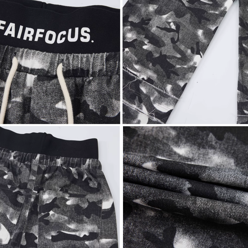 Distressed Camouflage Overalls Sweatpants