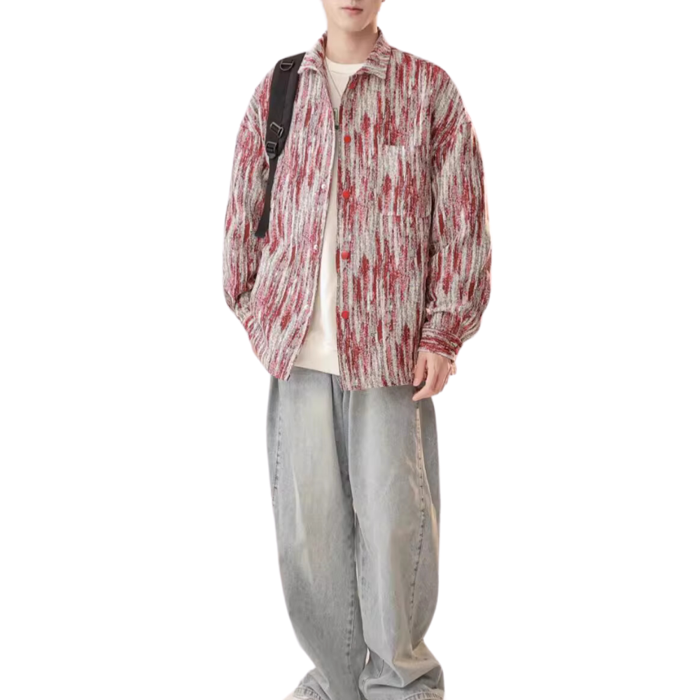 Gradient Textured Tie-Dye Denim Shirt