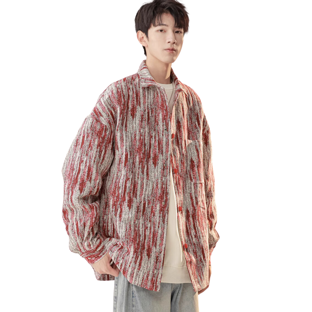 Gradient Textured Tie-Dye Denim Shirt