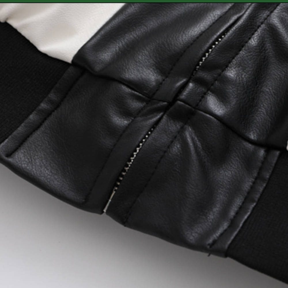 Letter Embroidered Motorcycle Jacket