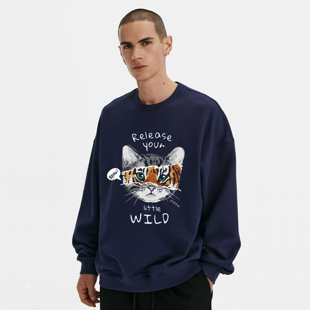 Street Unique Cat Print Sweatshirt