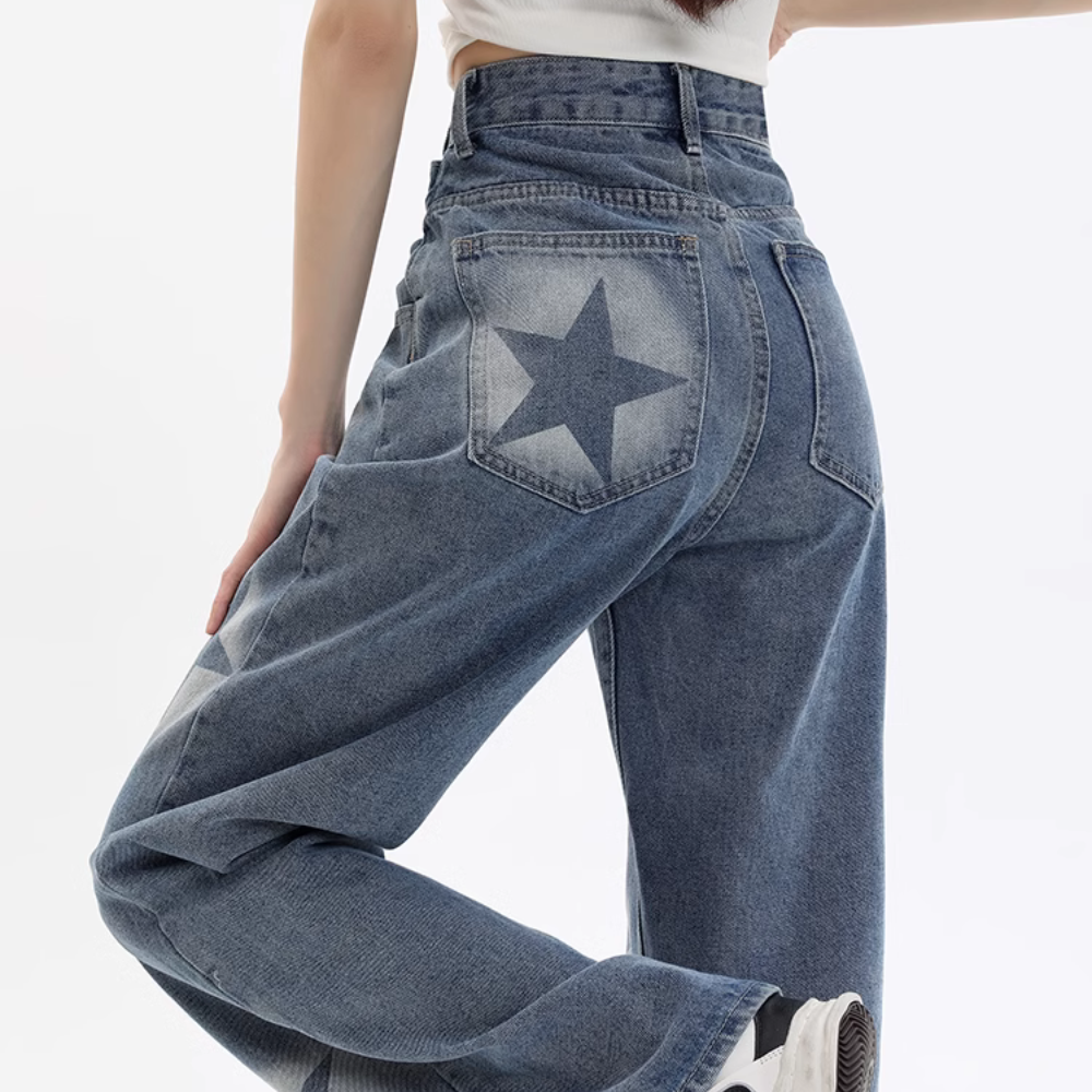 Women's Urban Star Design Washed Jeans