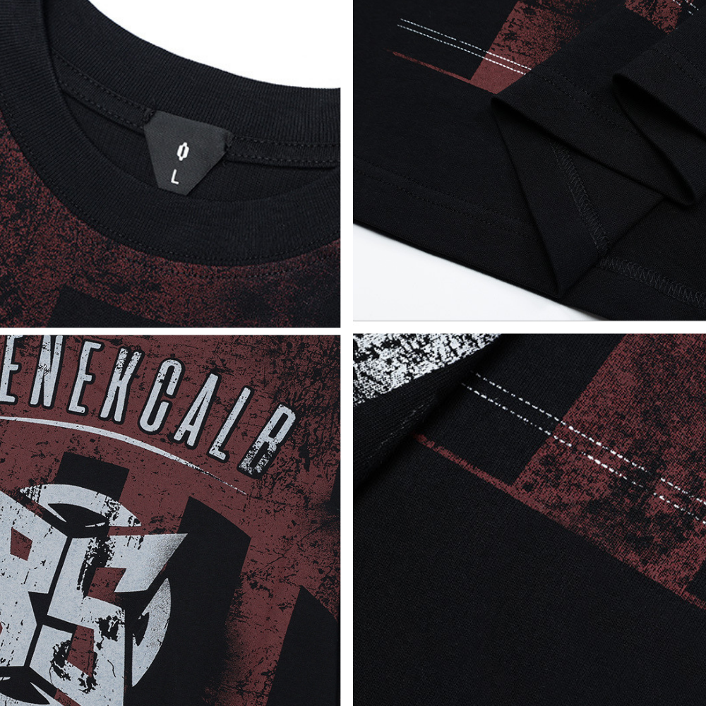 Retro Hand Brushed Silk Screen Sweatshirt