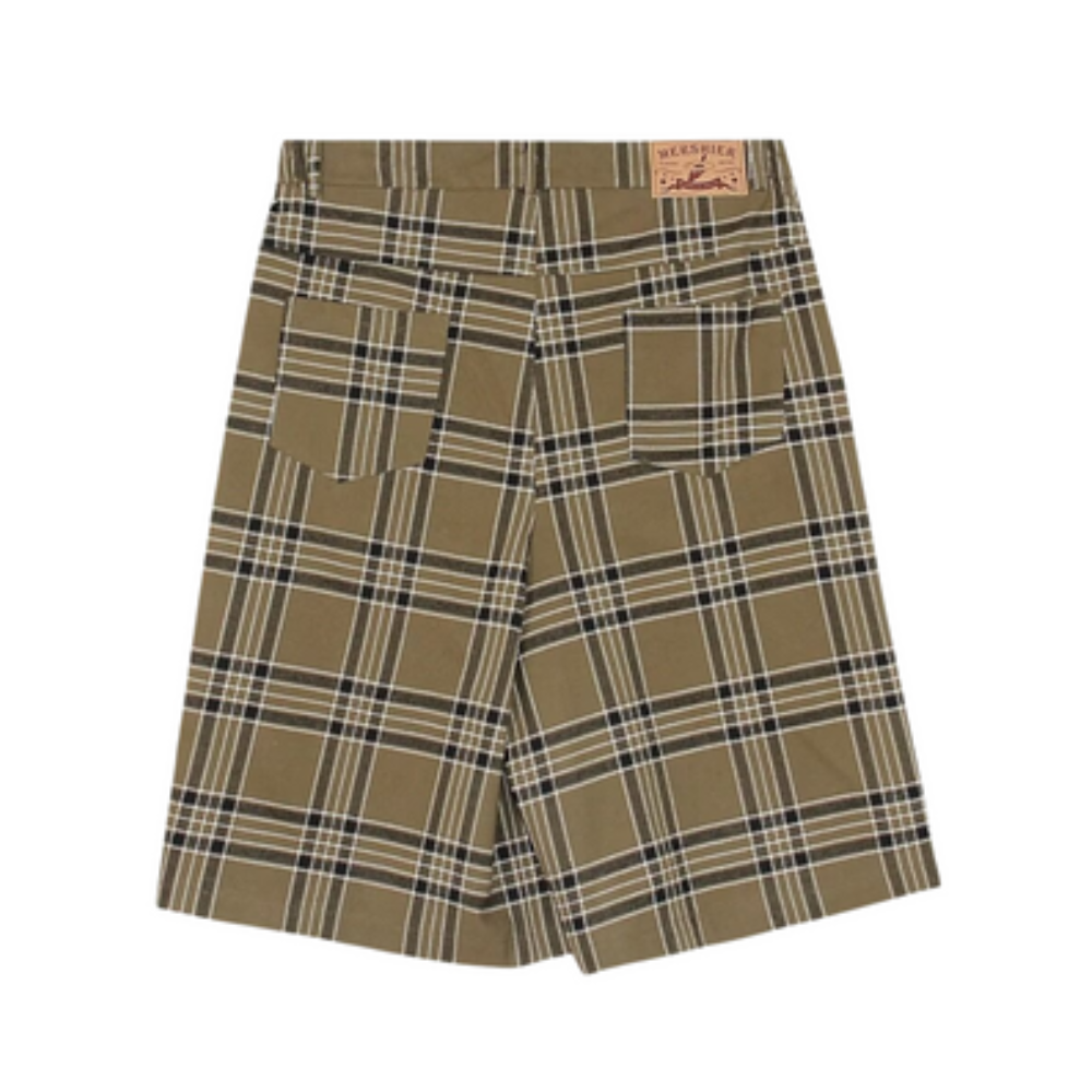 Retro Plaid Straight Shorts