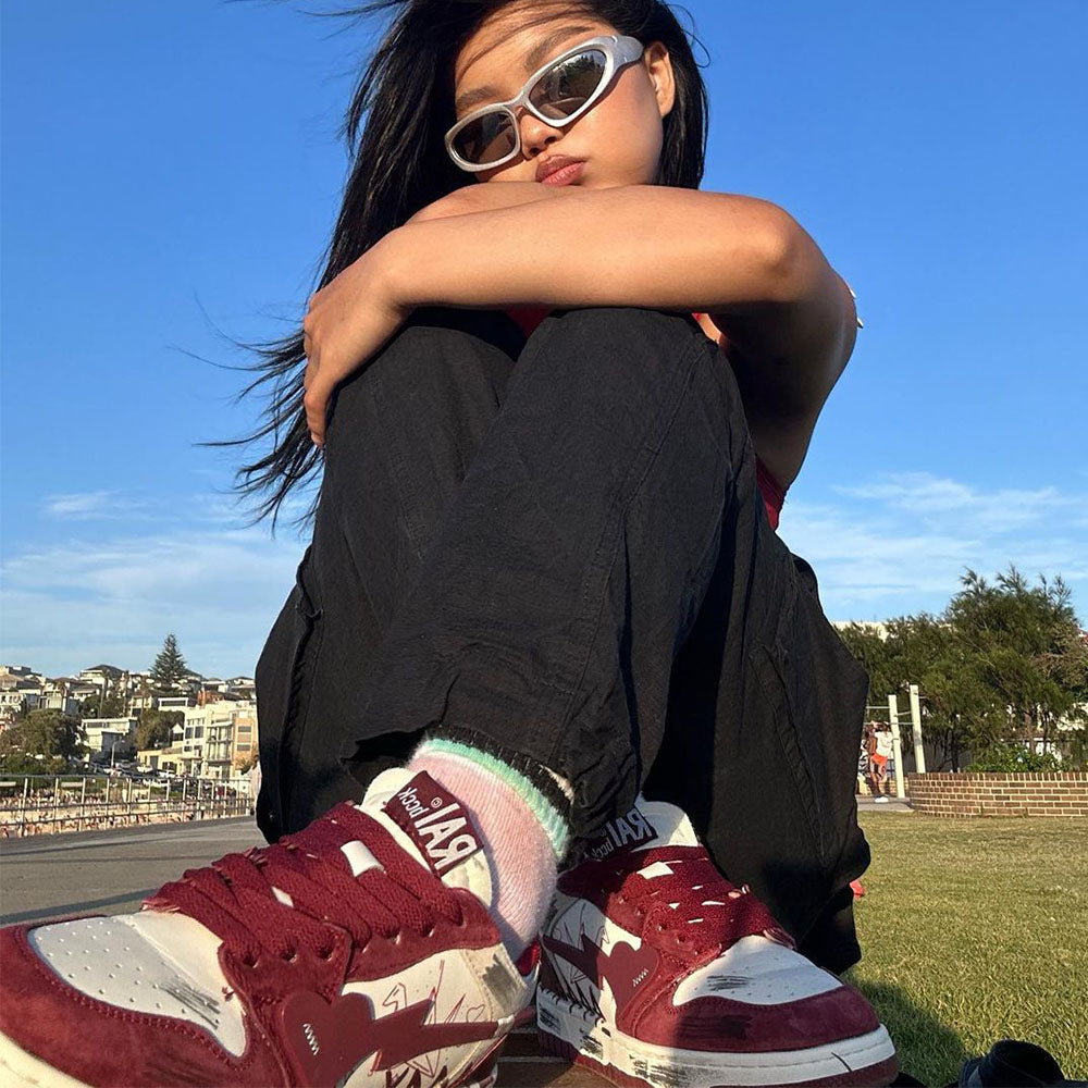 H-Block |Street Canvas Patchwork Red Casual Sneakers