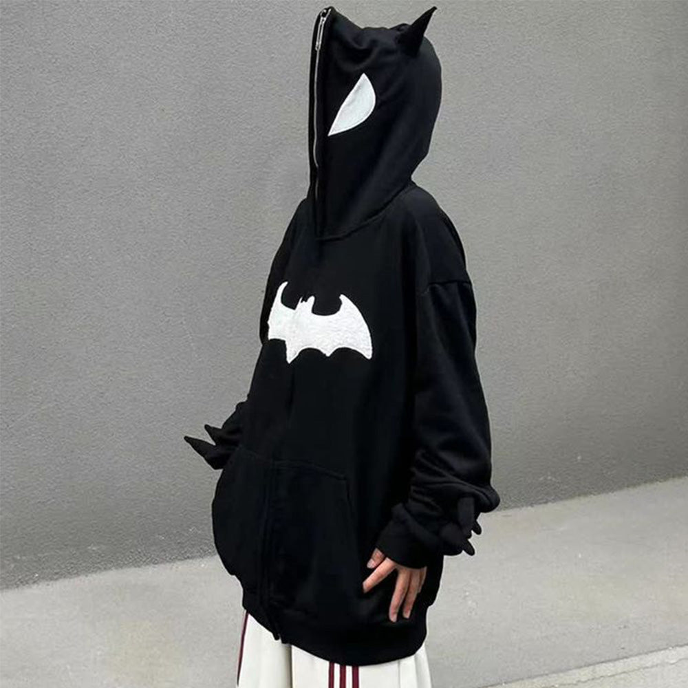 🔥Dark Goth Bat Embroidery Hoodie