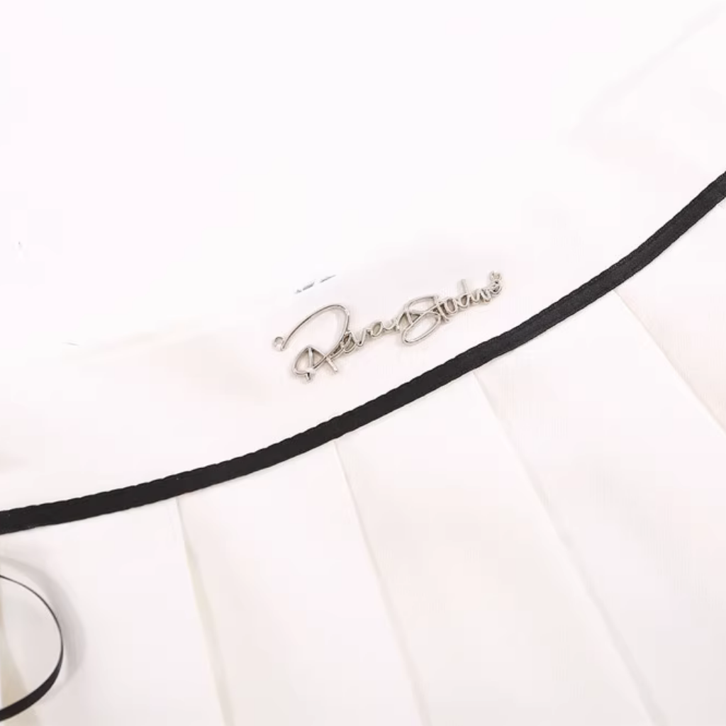 Women's High Waist Bow Pleated Skirt