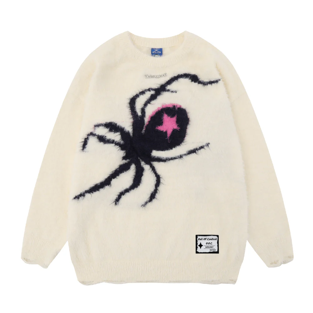 OOC' Hip Hop Pentagram Spider Sweater