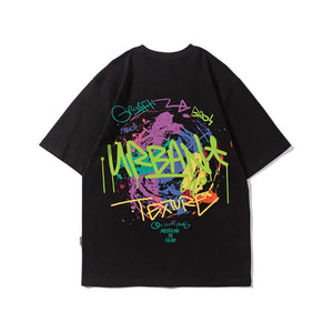 Street Philanthropist Graffiti Short Sleeve Men Ins Tide Loose Hip Hop T-Shirt
