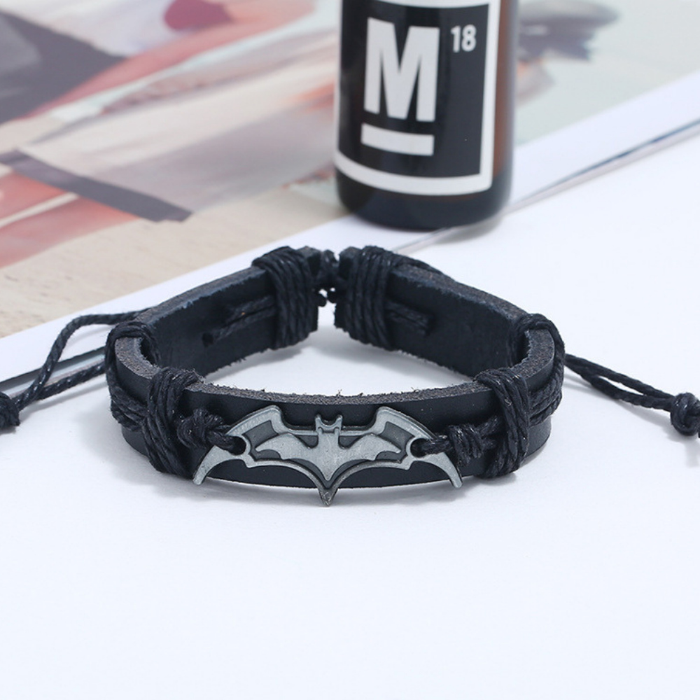 Dark Bat Leather Bracelet