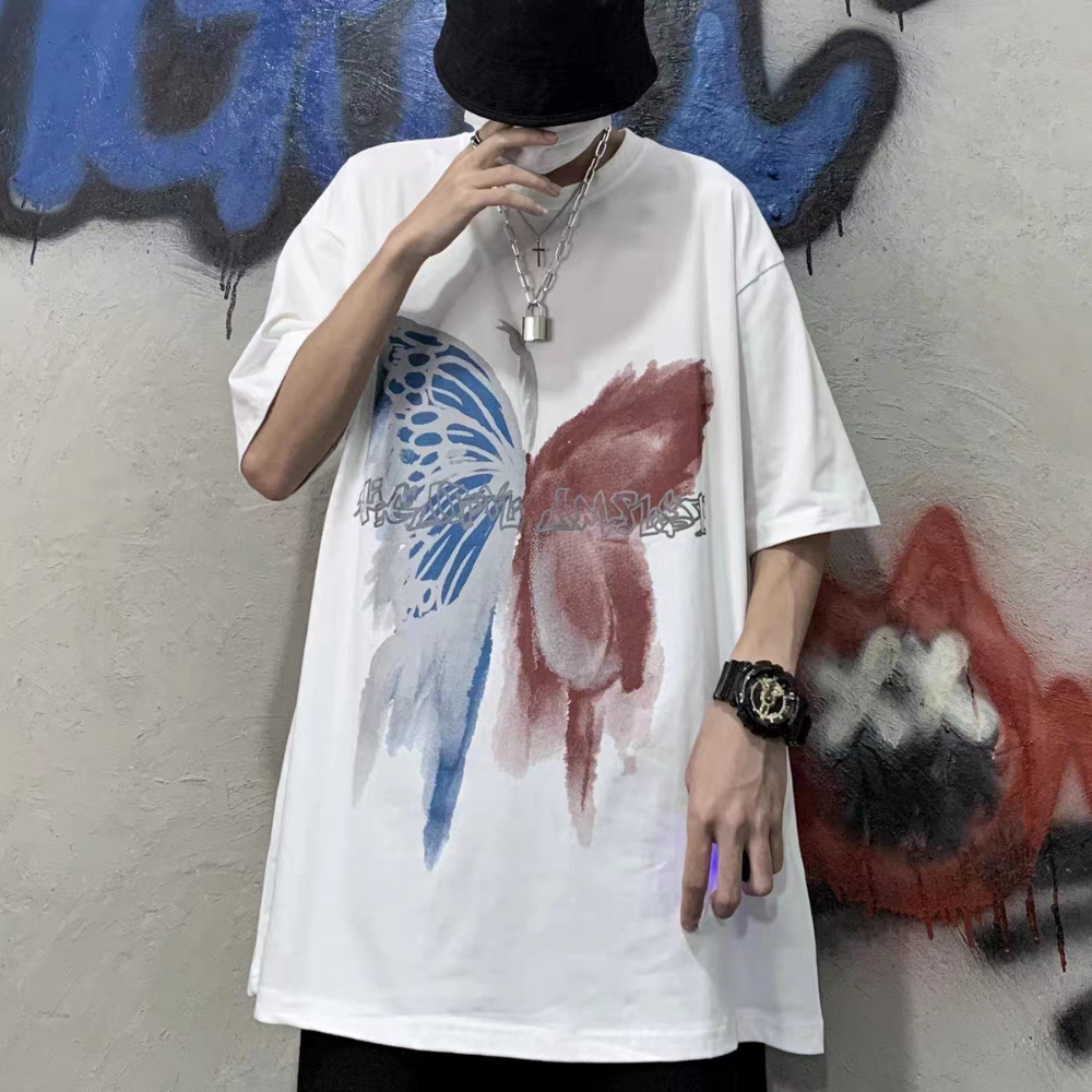 Street Color Contrast Butterfly T-shirt