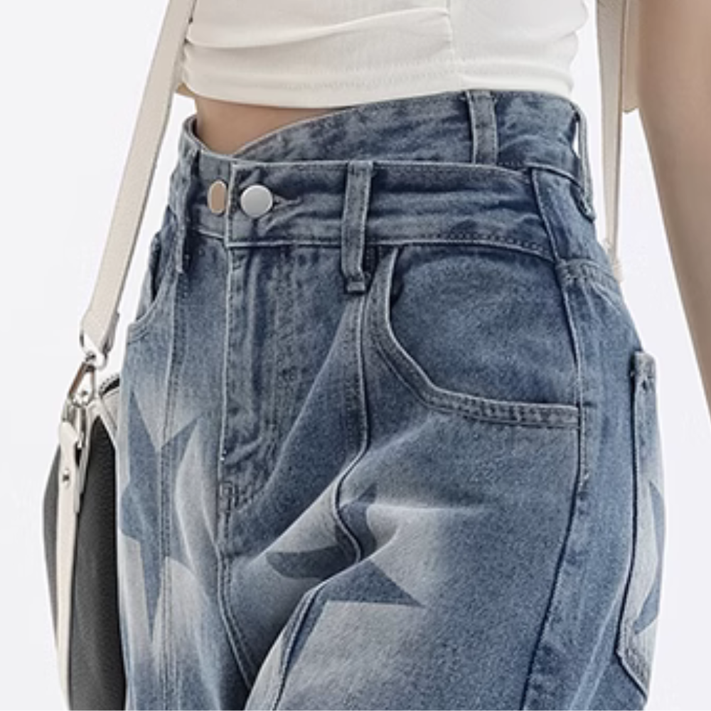 Women's Urban Star Design Washed Jeans