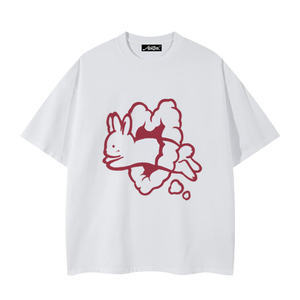 Cartoon Heart Bunny Couple T-shirt