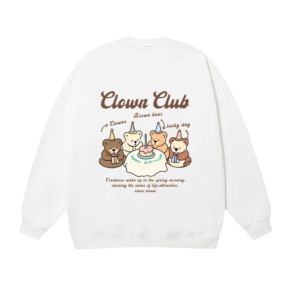 Clown Club Bear Birthday Party Sweatshirt