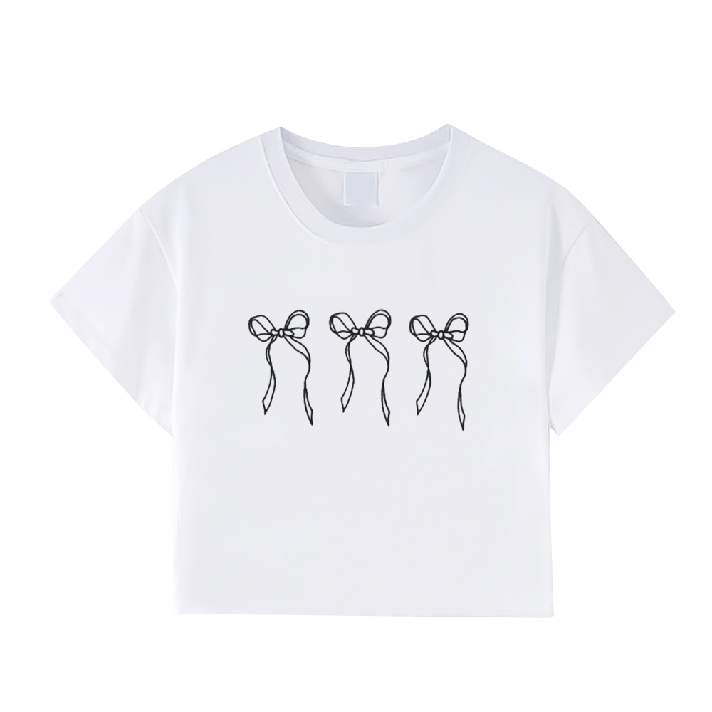 Women's Bow Cropped T-Shirt