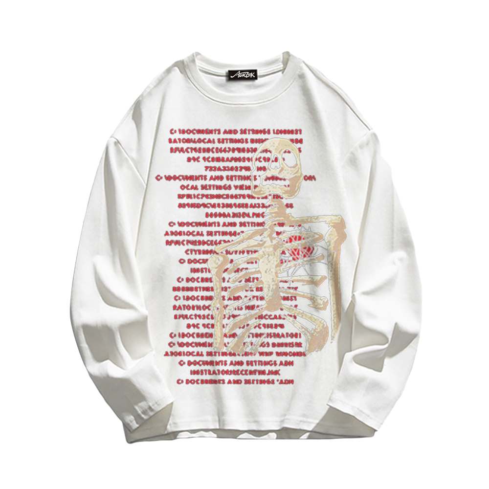 American Bold Skull Graphic Long Sleeve Shirt