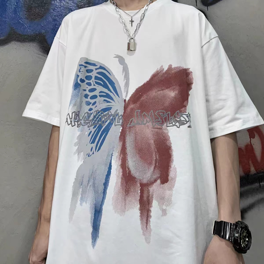 Street Color Contrast Butterfly T-shirt