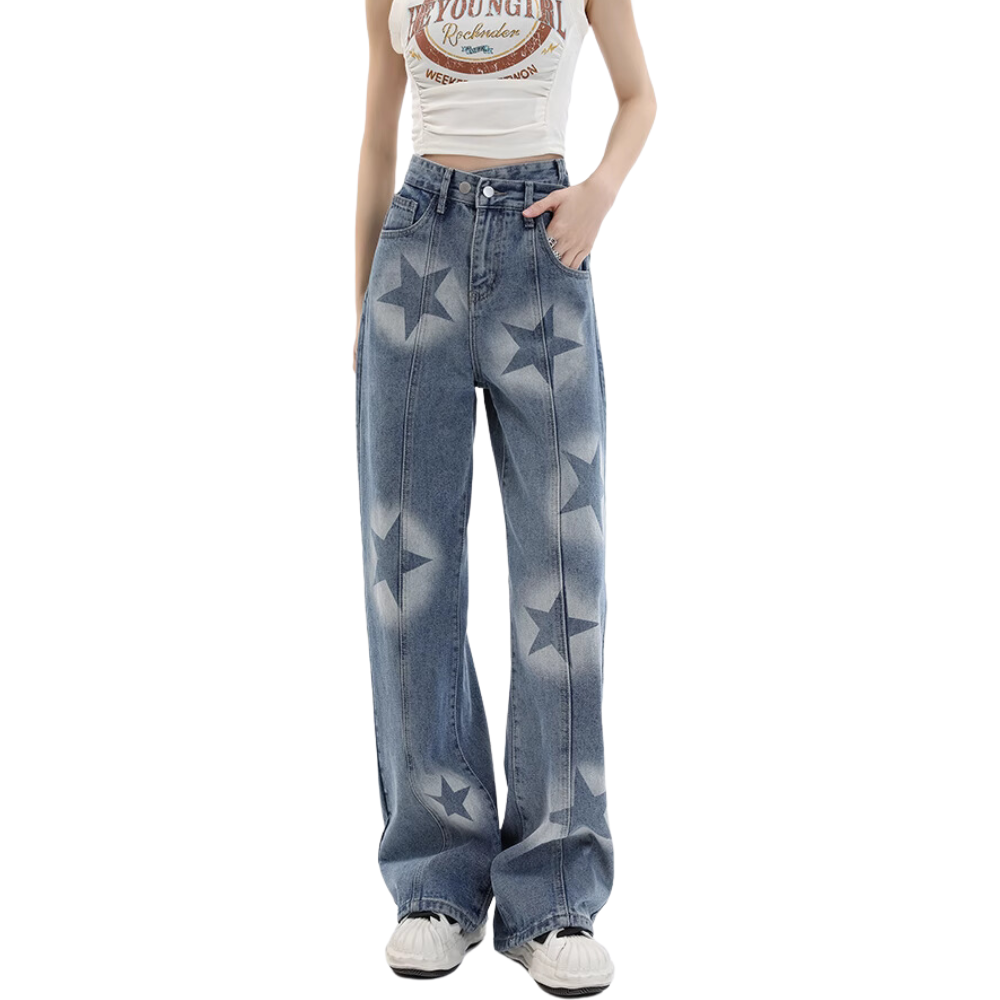 Women's Urban Star Design Washed Jeans