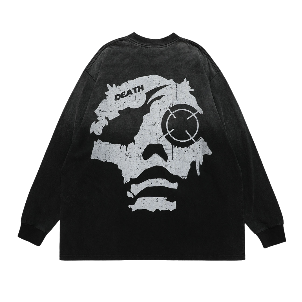 Bullet Hole Skull Print Sweatshirt