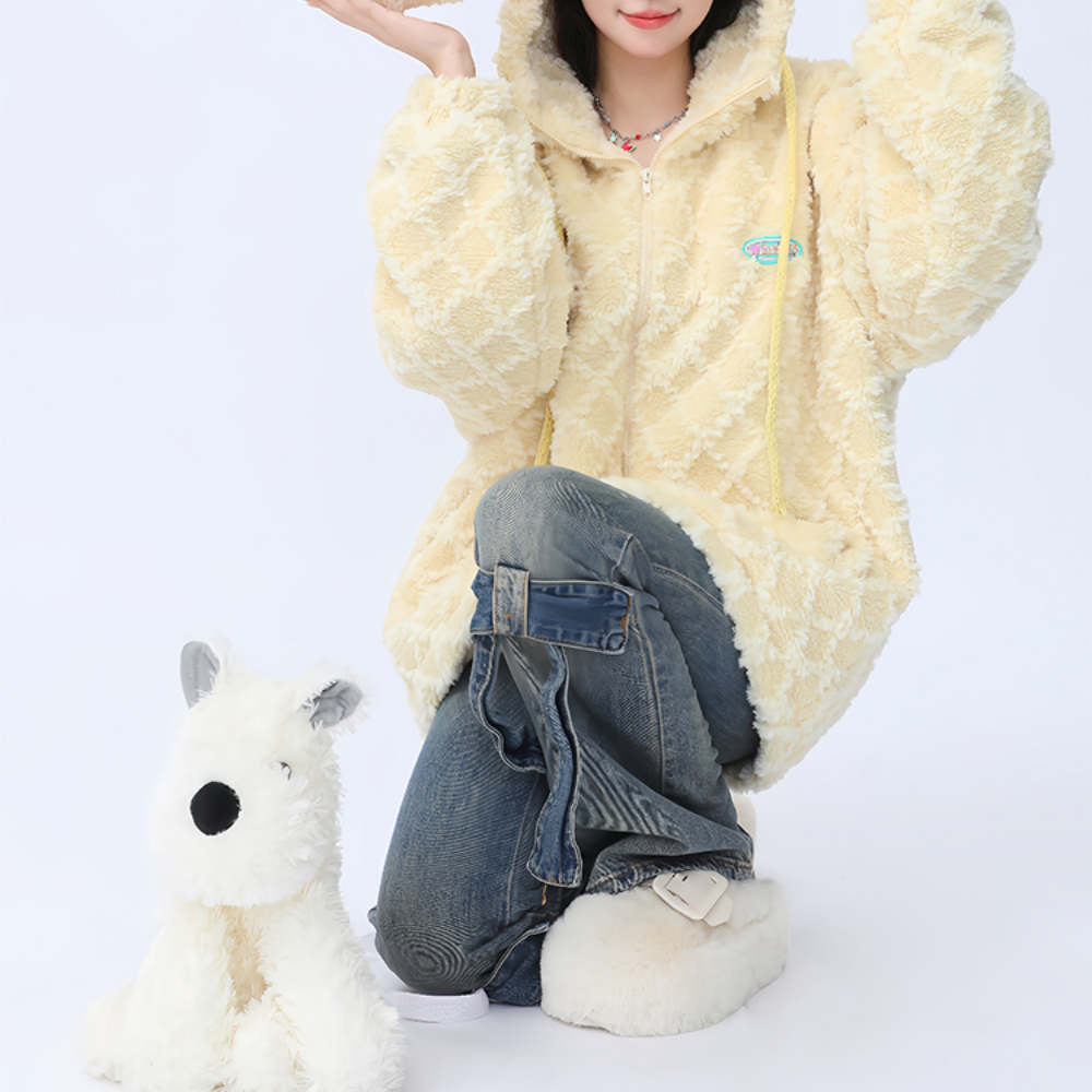 Rabbit Ears Lamb Wool Coat