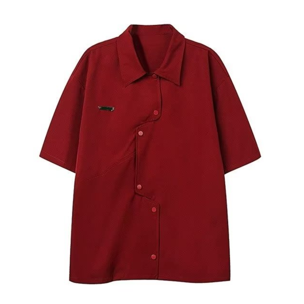 Vintage Solid Irregular Cut Shirt