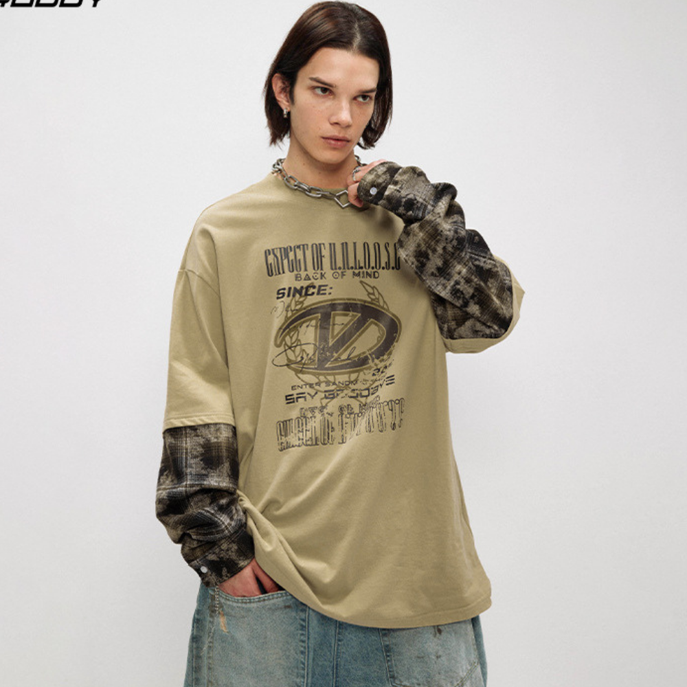 Fake Two Piece Camouflage Sweatshirt