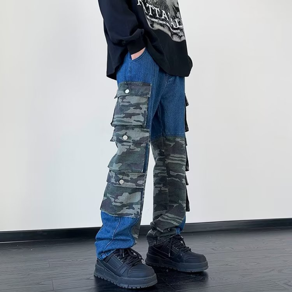 American Camouflage Panel Jeans