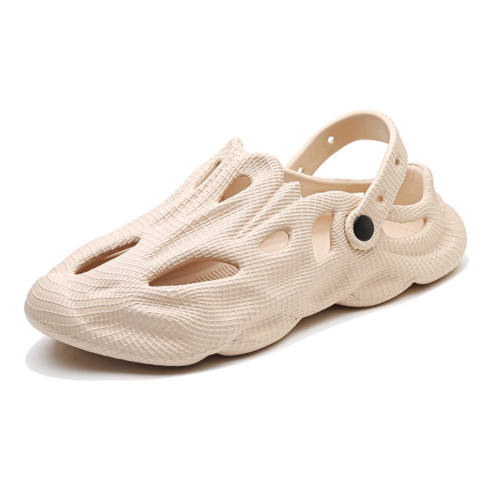 High Street Solid Color Hollow Sandals