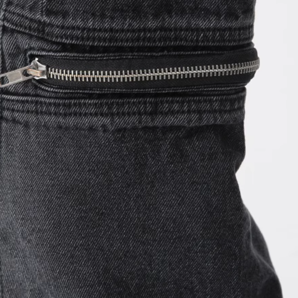 CE | Irregular Hole Solid Color Jeans