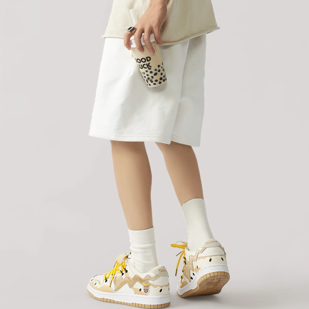 H-Block |Cute Bobo Milk Tea Heart Canvas Sneakers