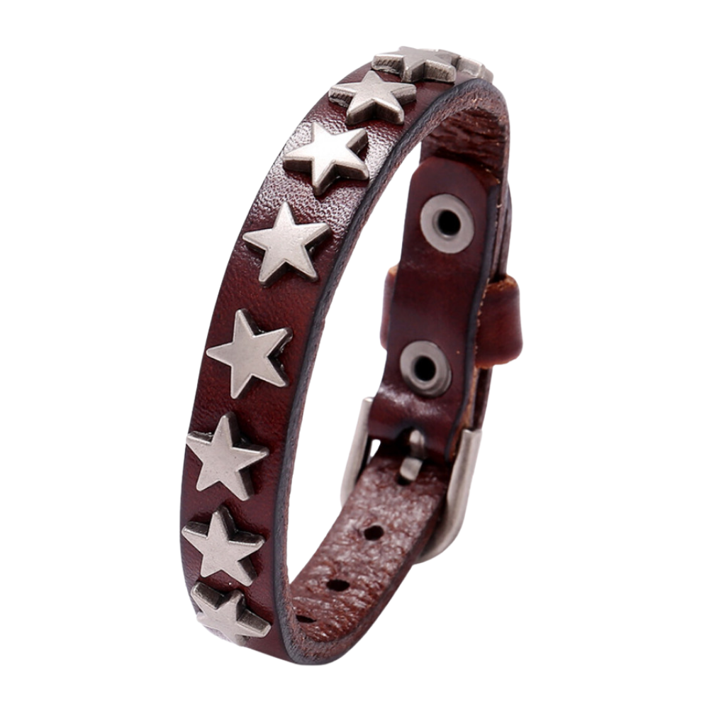 Retro Star Cowhide Bracelet