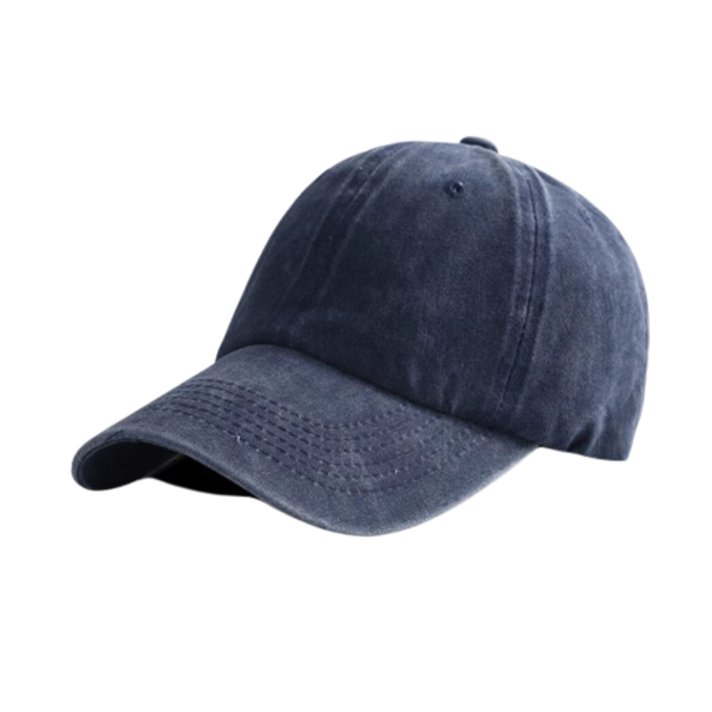 Retro Solid Color Washed Denim Cap