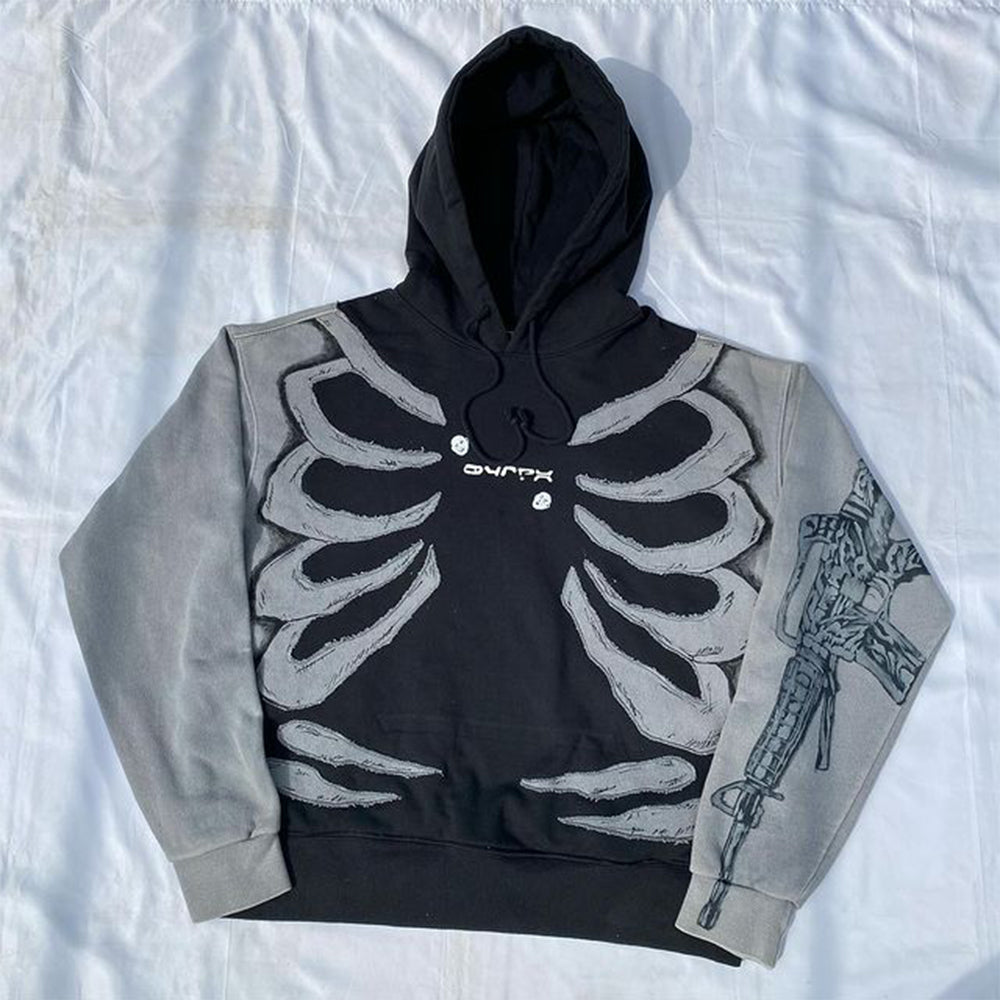 AokLok Skeleton Machine Gun Hoodie