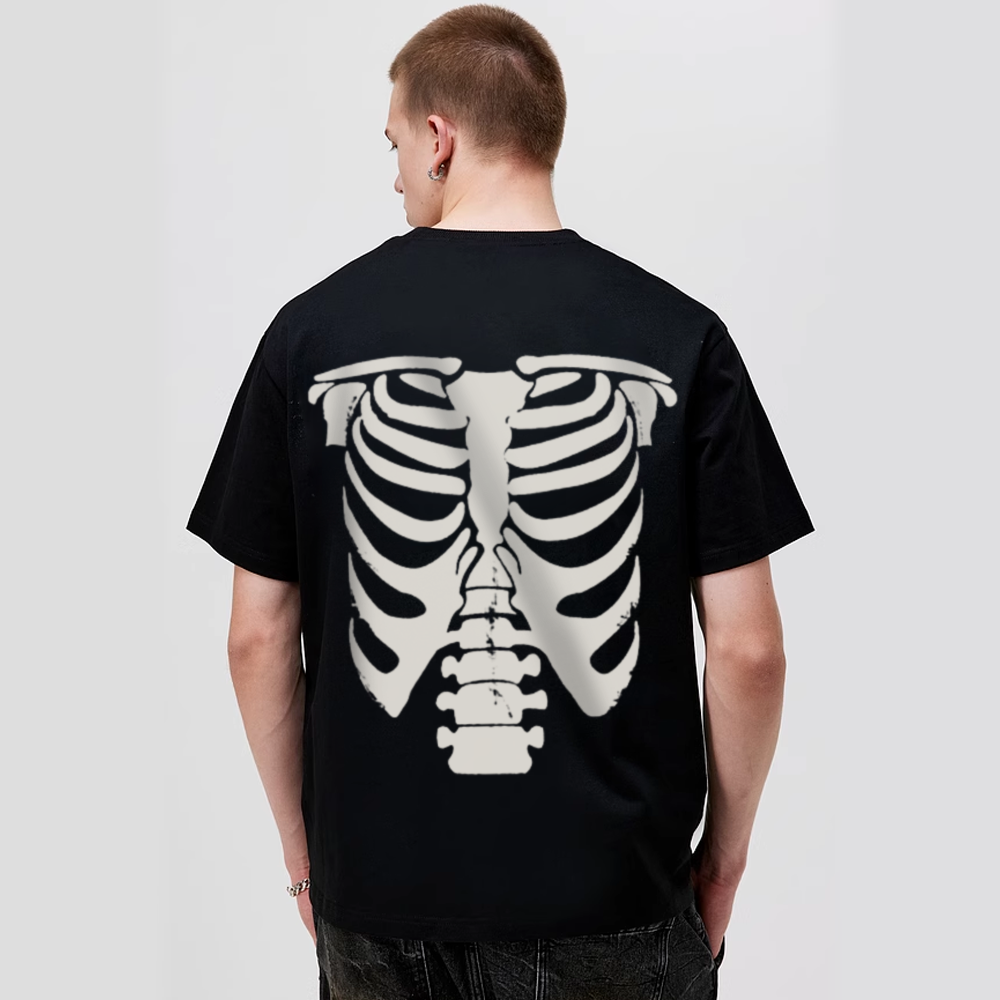 Street Dark Skeleton Graphic T-Shirt