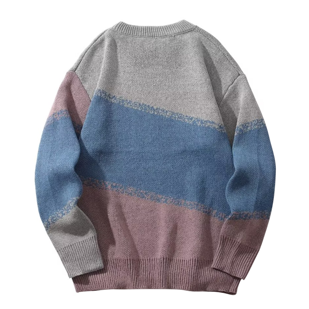 Japanese  Contrast Color Large Size Sweater