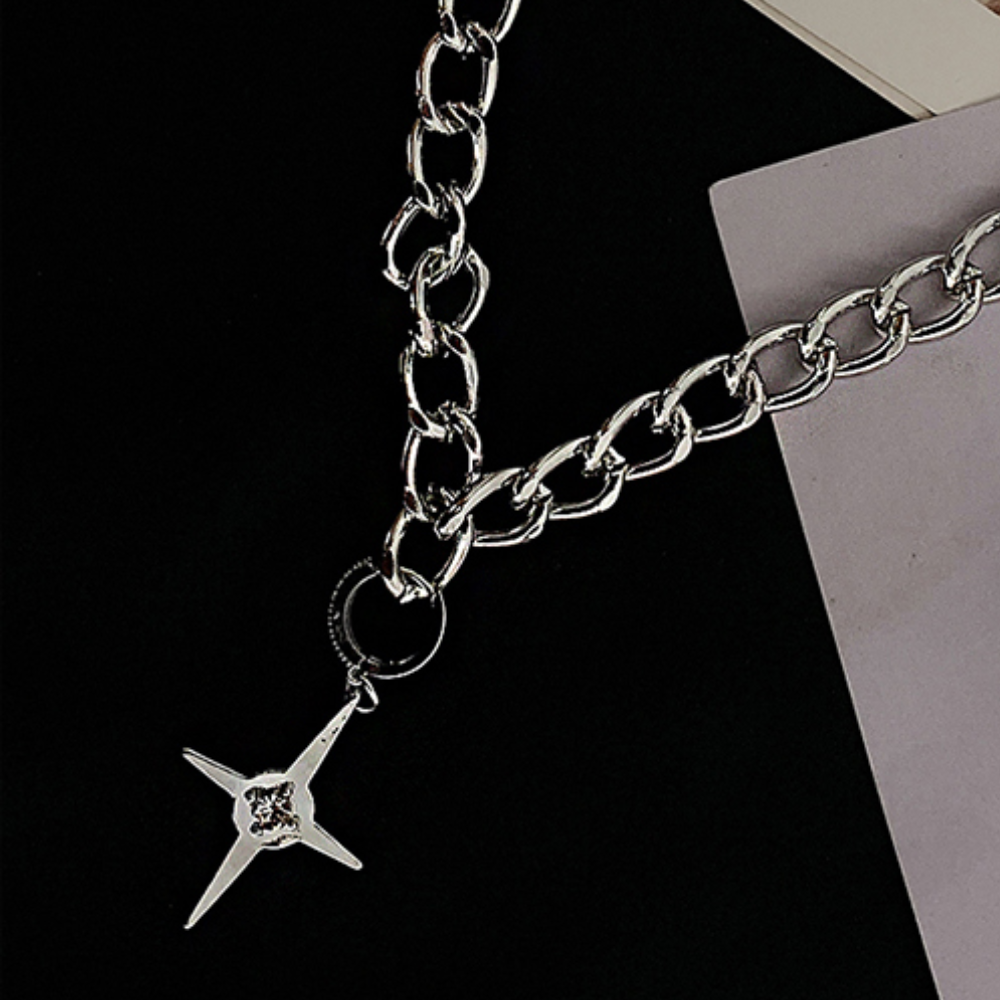 Dark Cross Star Necklace