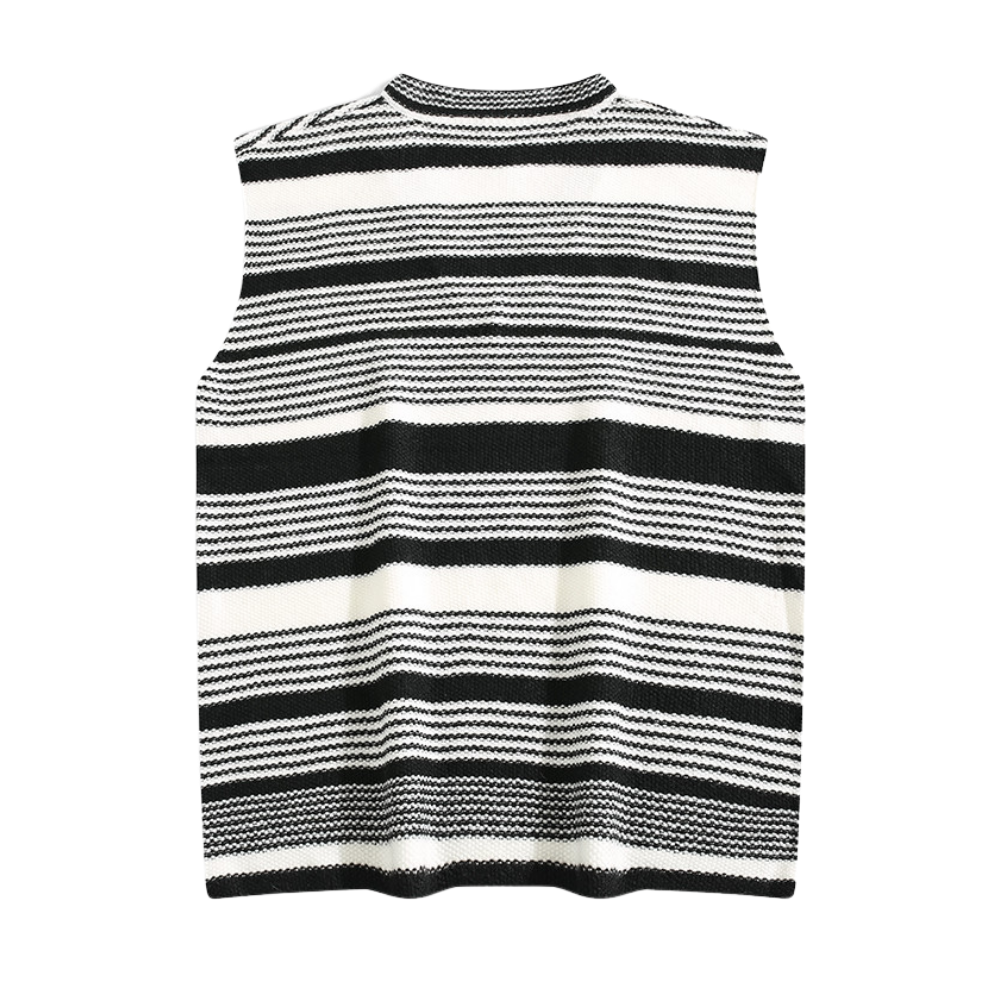 Arctic Fleece Striped Knitted Vest