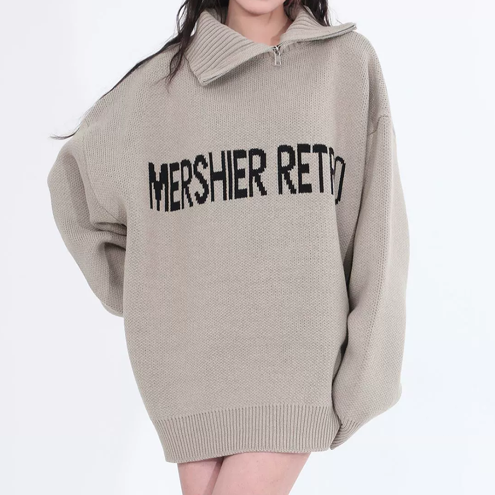 High Street Solid Color Turtleneck Sweater