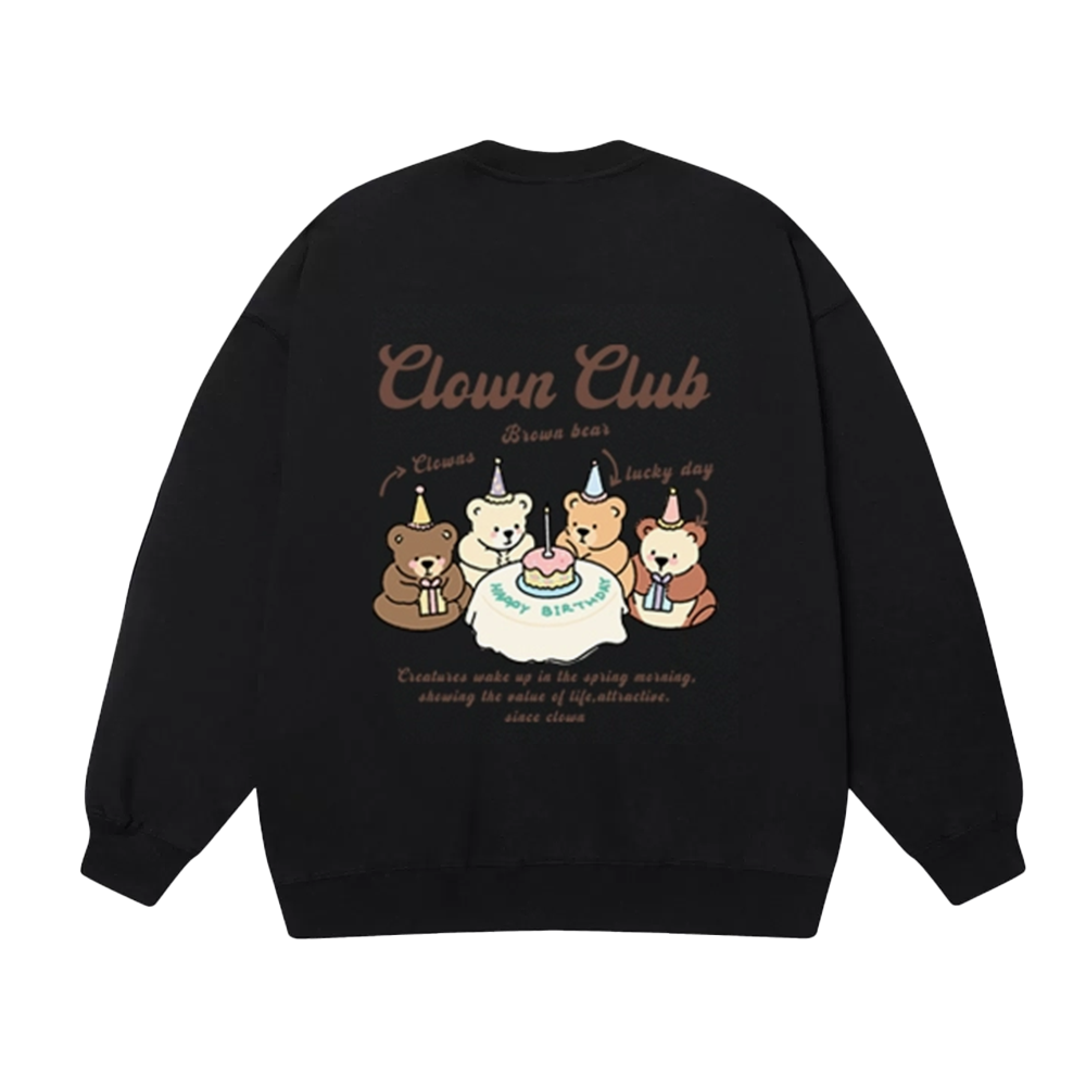 Clown Club Bear Birthday Party Sweatshirt