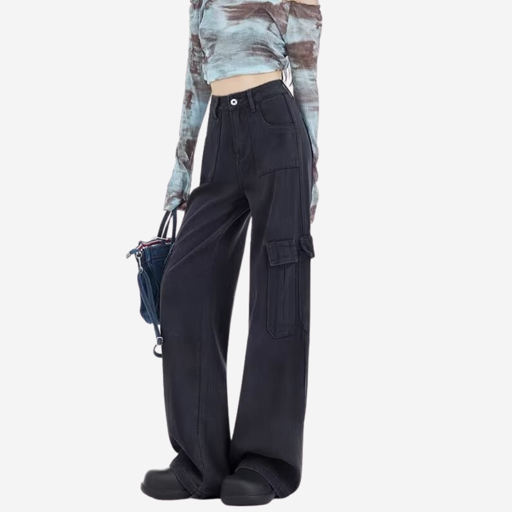 Women's High Street Denim Cargo Pants